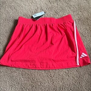 Adidas Red Women’s Athletic Skort with White Accent Size L NWT